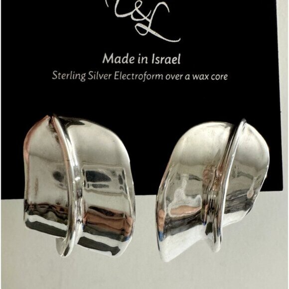 E&L Sterling Silver Electroform Statement Earrings Israel - Picture 6 of 10